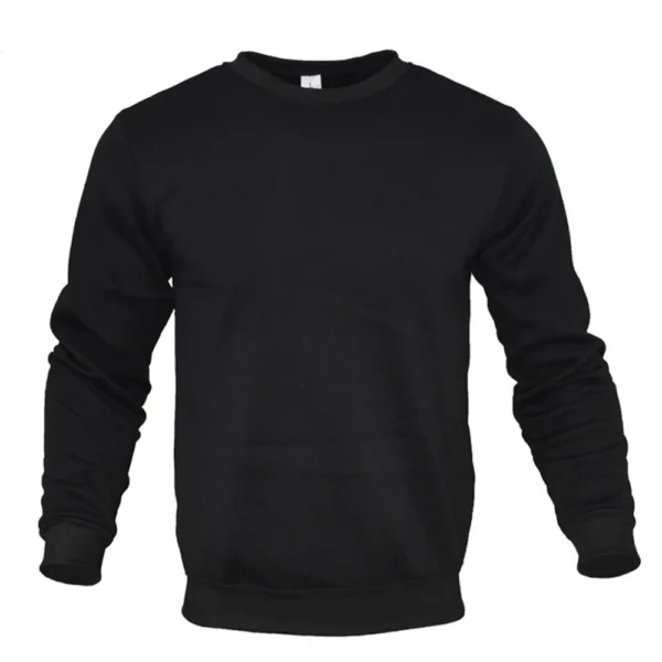 Men's Sweater Pullover Solid Color Round Neck Cardigan Sweater Men's Fashion Long Sweatshirt Tops