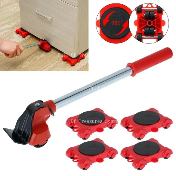 Furniture Mover Tool Set with Roller and Lifte