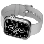 Front view of the Ronin R-09 Smart Watch, black case with a digital screen displaying a clock face and fitness data.