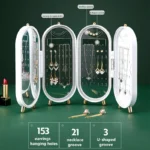 Desktop Jewelry Storage Box Multilayer Organizer for Earrings, Rings, and Necklaces