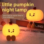 Halloween Pumpkin Night Light – Soft Silicone Kids Lamp