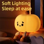 Halloween Pumpkin Night Light – Soft Silicone Kids Lamp
