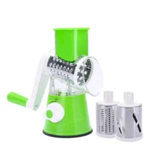 Vegetable drum cutter with efficient benchtop design for slicing