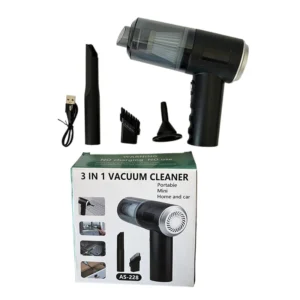 Mini handheld vacuum cleaner with wireless design for car and home cleaning.