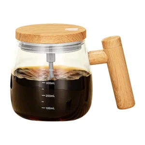 400ml waterproof glass electric mixing cup with automatic stirring for coffee and protein shakes.