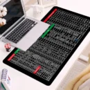 Large anti-slip keyboard pad with office software shortcut patterns and mouse mat surface.