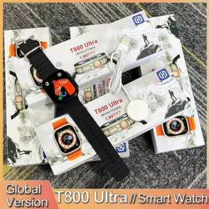 Original T800 smartwatch with 49mm AMOLED screen and rugged titanium-style sports band.