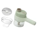 Handheld wireless food processor for electric vegetables cutting and meat mincing with USB charging.