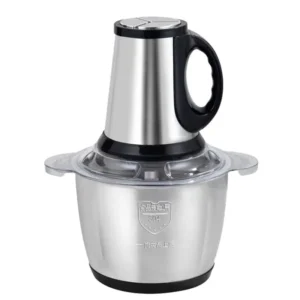 Industrial-grade 3L stainless steel meat grinder with double-layer mixing blades on a kitchen countertop